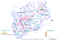 Gewässersituation in NRW: Pegel mit Unterschreitungen ausgewählter Niedrigwasserkennwerte Ende April (Stand: 30.04.25)