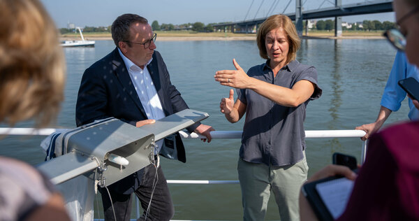 Max Prüss, Minister Krischer, Maren Heß, LANUK Mitarbeiterin