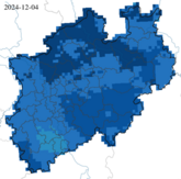 Pflanzenverfügbares Wasser - bis 0,25 m Tiefe - tagesaktuell (Stand. 04.12.2024)