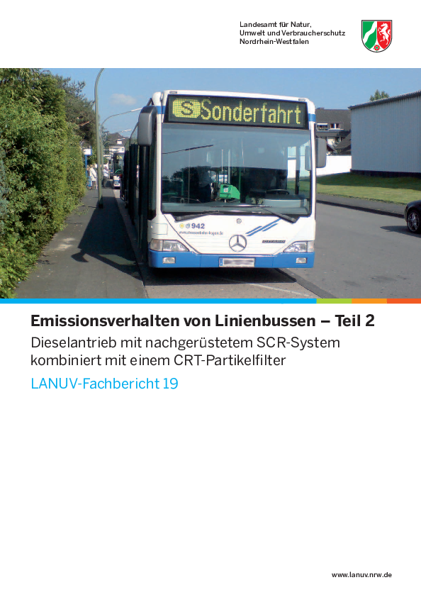 Emissionsverhalten von Linienbussen - Teil 2
Dieselantrieb mit nachgerüstetem SCR-System
kombiniert mit einem CRT-Partikelfilter