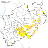 Dürrezustand des Gesamtbodens - bis 1,8 m Tiefe - über die letzten 30 Tage (Stand: 03.03.2025)