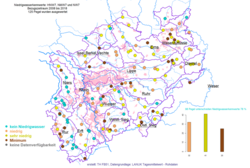Gewässersituation in NRW: Pegel mit Unterschreitungen ausgewählter Niedrigwasserkennwerte Ende August (Stand: 31.08.25)