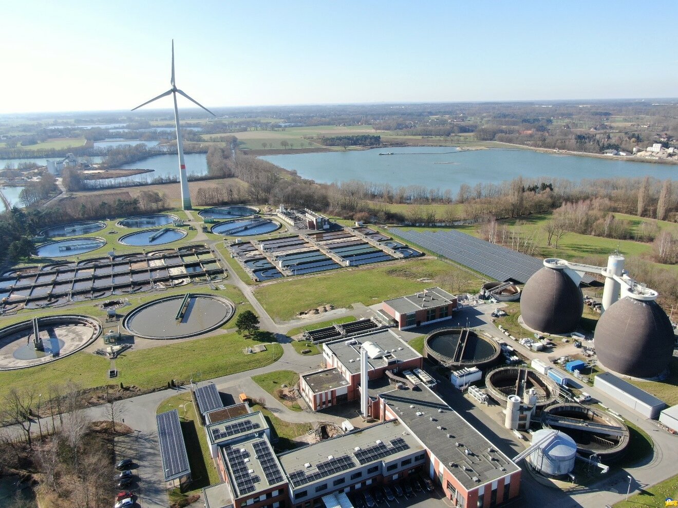 Luftbild der Kläranlage Paderborn