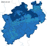 Pflanzenverfügbares Wasser - bis 0,25 m Tiefe - tagesaktuell (Stand: 03.03.2025)