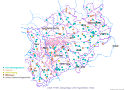 Gewässersituation in NRW: Pegel mit Unterschreitungen ausgewählter Niedrigwasserkennwerte Ende Oktober (Stand: 30.09.24) 