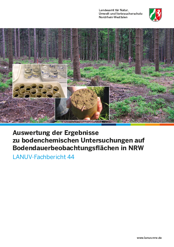 Auswertung der Ergebnisse
zu bodenchemischen Untersuchungen auf
Bodendauerbeobachtungsflächen in NRW