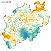 Pflanzenverfügbares Wasser - bis 0,25 m Tiefe - tagesaktuell (Stand: 02.06.2025)
