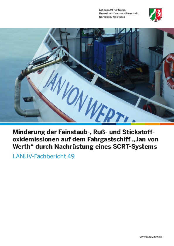 Minderung der Feinstaub-, Ruß- und Stickstoffoxidemissionen auf dem Fahrgastschiff "Jan van Werth" durch Nachrüstung eines SCRT-Systems