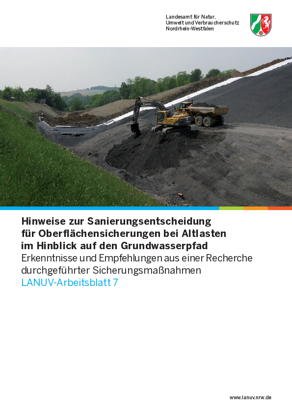 Hinweise zur Sanierungsentscheidung für Oberflächenabdichtungen bei Altlasten
