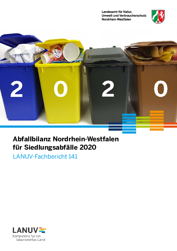 Abfallbilanz Nordrhein-Westfalen für Siedlungsabfälle 2020